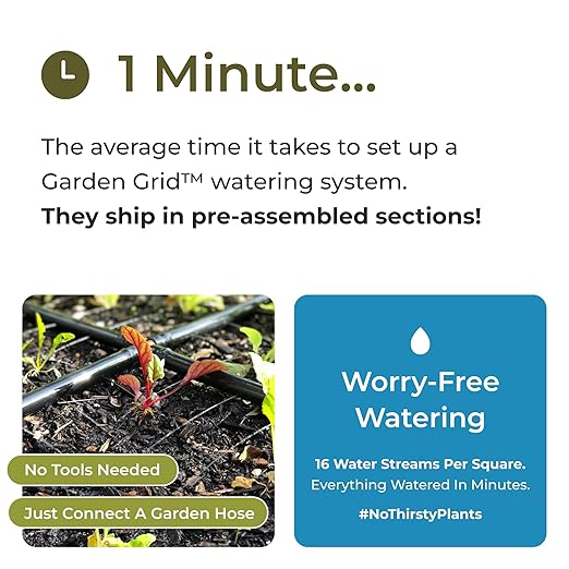 Garden In Minutes Drip Irrigation System for Garden, Soaker Hose & Garden Watering System Preassembled Drip Irrigation Kit, Flower Bed Sprinkler, Garden Irrigation System Kit - 4x6 (44"x66")