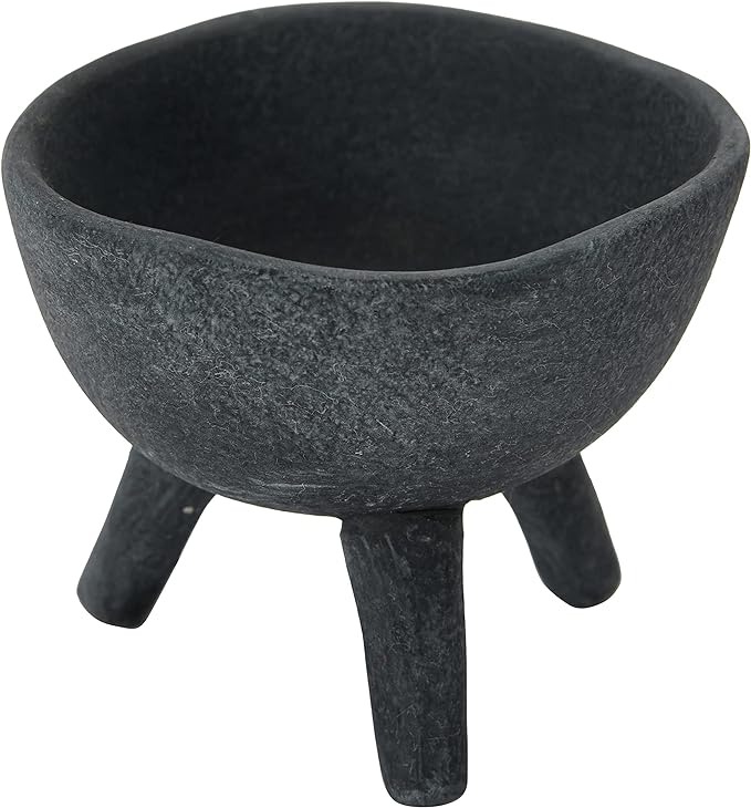 Creative Co-Op Boho Terracotta Footed Planter, Matte Black