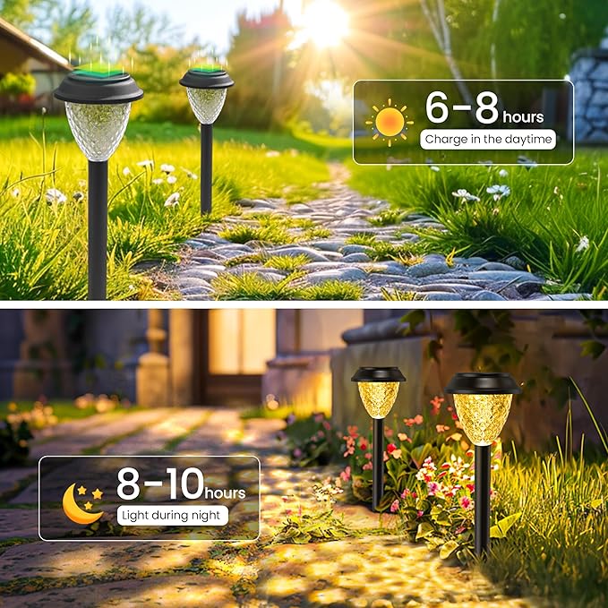 SOLPEX Solar Lights for Outside,8 Pack Solar Lights Outdoor Waterproof,Warm White Outdoor Solar Lights for Yard,Garden,Pathway,Patio and Landscape Lighting Decor