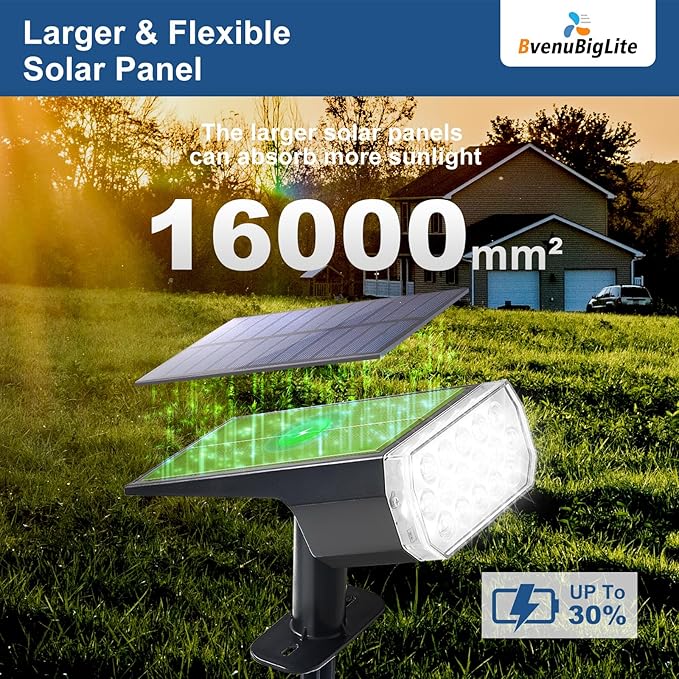 Solar Lights Outdoor Waterproof: IP65 Led Spot Light Decorations for Garden - 3 Lighting Modes Solar Powered for Yard - Dust to Dawn Landscape Lighting Patios Pathway Driveway 4PC White