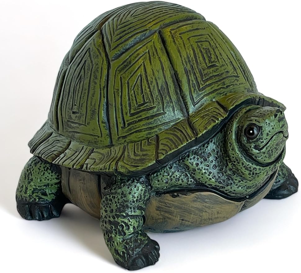 Stocky Turtle Garden and Patio Decor and Key Hider - Holds 2 Hidden Keys Outside, Secret Hidden Door Underneath