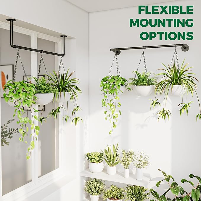 Bamworld Hanging Planters with 3 Hooks for Indoor Plants Plant Hanger Indoor Hanging Plant Holder Window Plant Shelves