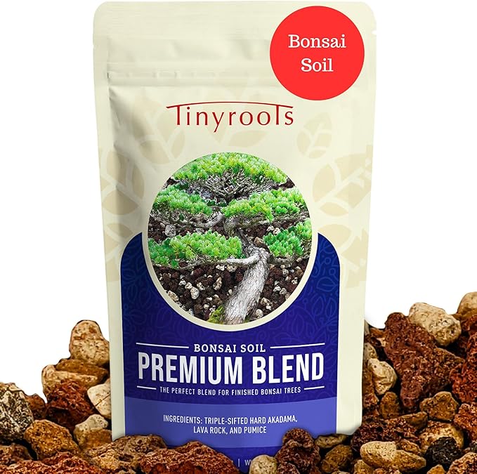 Bonsai Outlet Premium Bonsai Soil - Tinyroots 2.25 Quart Soil Blend for Finished Bonsai, Ideal for Water Retention and Root Development, Made from Genuine Akadama, Red Lava Rock and Pumice