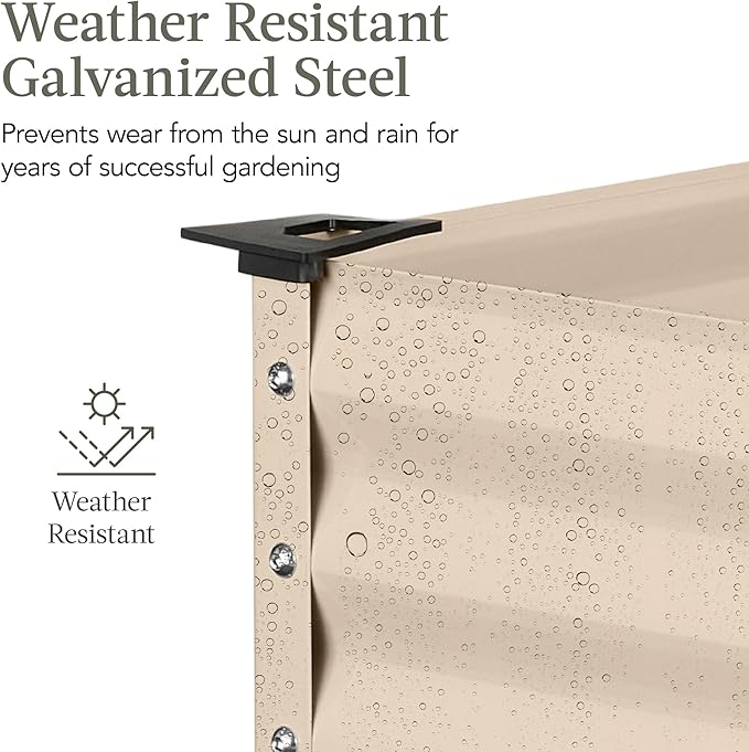 Best Choice Products 48x24x30in Galvanized Raised Garden Bed, Metal Elevated Planter Box, Vegetable Garden for Backyard, Patio, Balcony - Beige