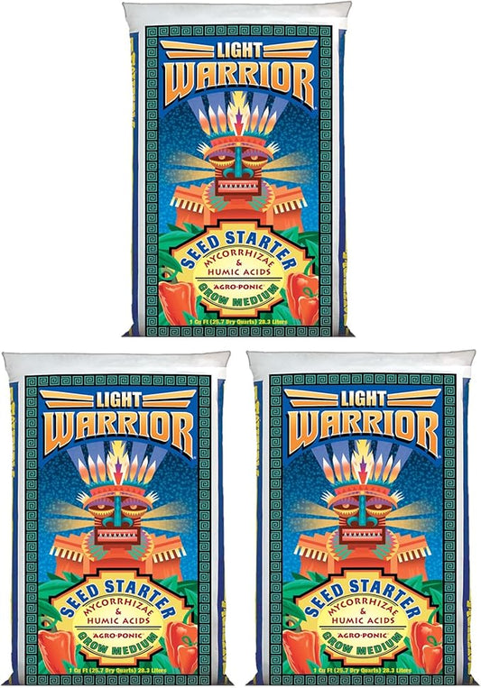 FoxFarm Light Warrior Seed Starter Growing Medium, 1cu ft (Pack of 3) - Beneficial for Seed Germination and Root Development, Indoor/Outdoor Cultivation - Ideal Nutrition for Plant Seedlings