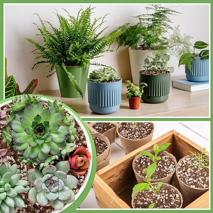 Coco Coir Perlite Mix - Retain Moisture, Improve Drainage & Aeration - Coco Peat Perlite Potting Mix, Loose Organic Potting Soil for Indoor Plants, 4 Quarts