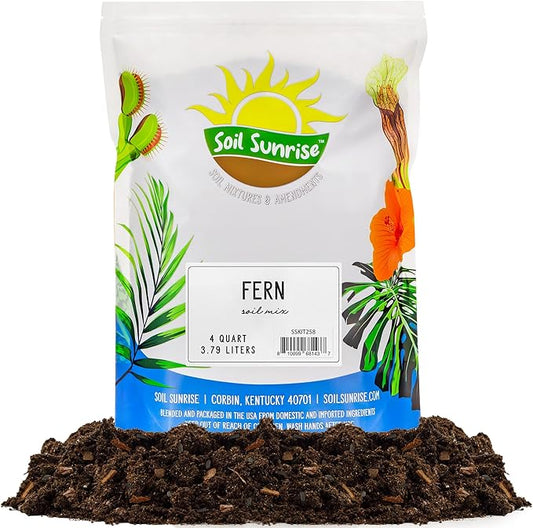 Fern Plant Potting Soil Mix (4 Quarts), Custom Hand Blended Mixture for Indoor/Outdoor Container Gardening