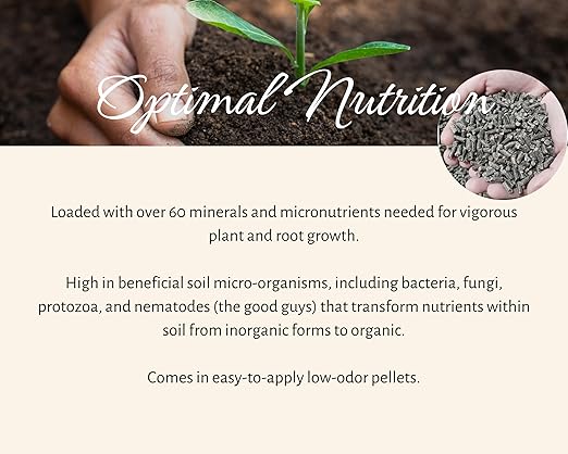 Chicken Manure Pellets, 4-2.5-2 NPK. Organic Plant Fertilizer and Soil Rebuilder. 3.5 lb Odor Proof Bag.