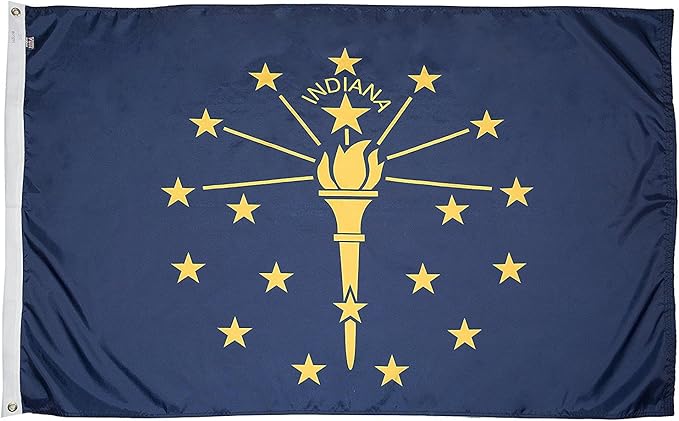 FlagSource Indiana Nylon State Flag, Made in the USA, 3x5'