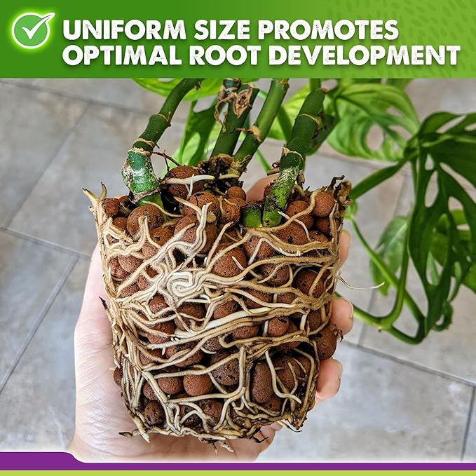 DUSPRO RECYCLE 4 Quarts Clay Pebbles for Plants, 13mm-14mm Leca Balls, Hydroton Clay Pebbles for Indoor Plants, Hydroponic Growing, Plants Drainage, Aquaponics