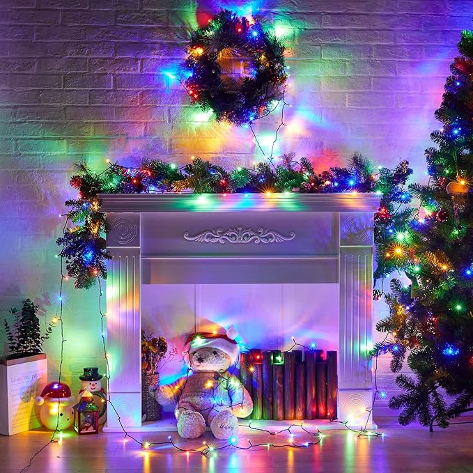 Christmas String Lights, 168Ft 600 LED Twinkle Fairy Lights Tree Lights with 8 Light Modes for Christmas Trees Garland Wreath Wedding Indoor Outdoor Holiday Decorations - Warm White to Multicolor