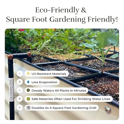 Garden Grid Watering System | Raised Bed Watering System - Leading All Drip Irrigation System, Soaker Hose, & Garden Sprinkler Kits | Easiest Setup, Highest Quality, US Made - 2x4 (22.5"x44")