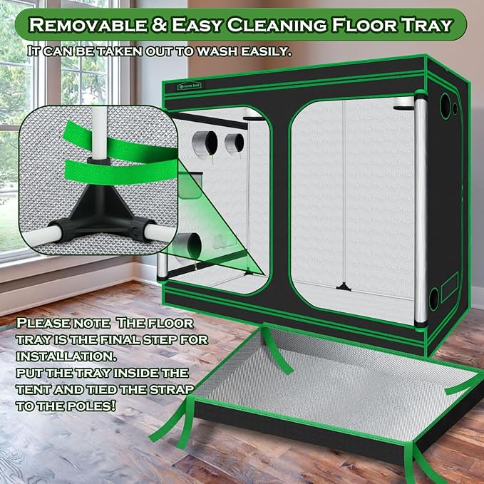 10x5 Grow Tent, 120"x60"x78" 600D Mylar Hydroponic Growing Tents for Plants Inside Reflective Grow Tent Growing Room Hydroponic System