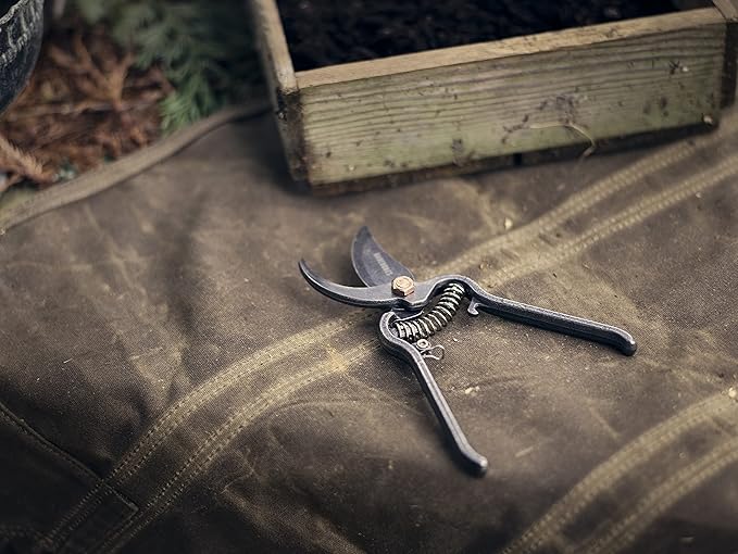 Barebones Pruner - Heavy Duty, Non-Slip Pruning Shears with Durable Blades - Old World Japanese Design, Plant Trimming Scissors - Ideal Houseplant Accessories & Garden Tools