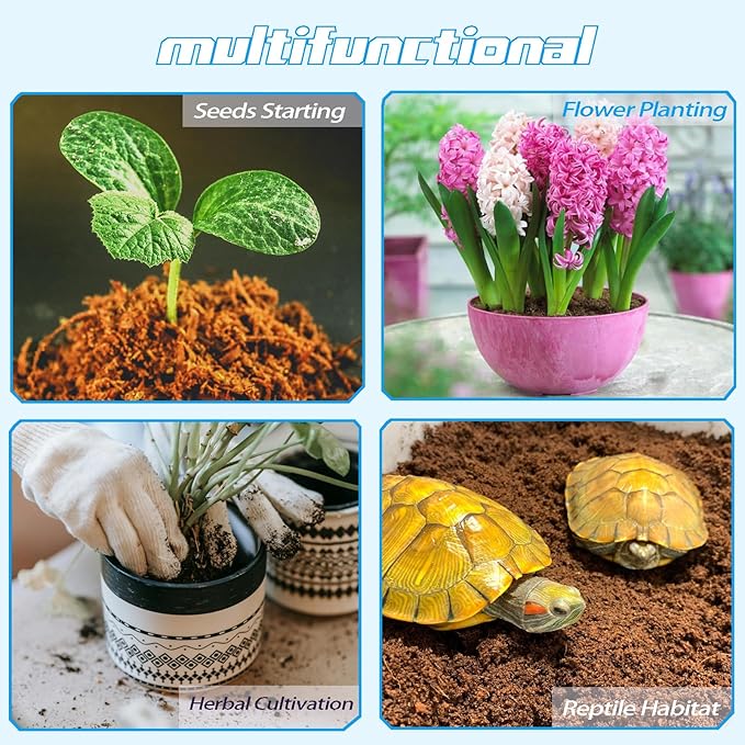 105 Pcs 40mm Compressed Coconut Coir Potting Soil,Coco Coir Pellets for Plants,Coco Fiber Pellets for Planting, Garden, Bonsai, Vegetables & Flower