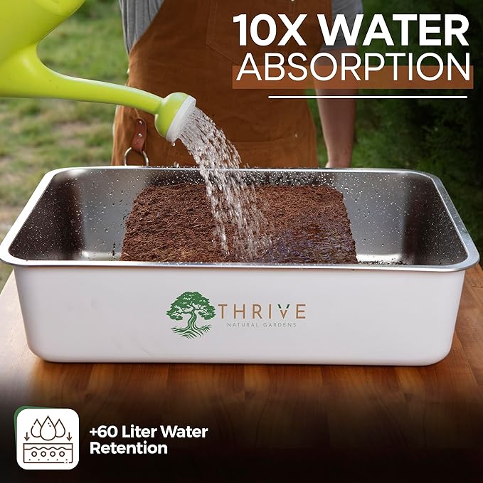 Coco Coir for Plants - Coconut Coir to Promote Optimal Root Aeration - Unbuffered and Low EC Coco Coir Brick - Lightweight and Easy to Handle - 5kg/11lbs