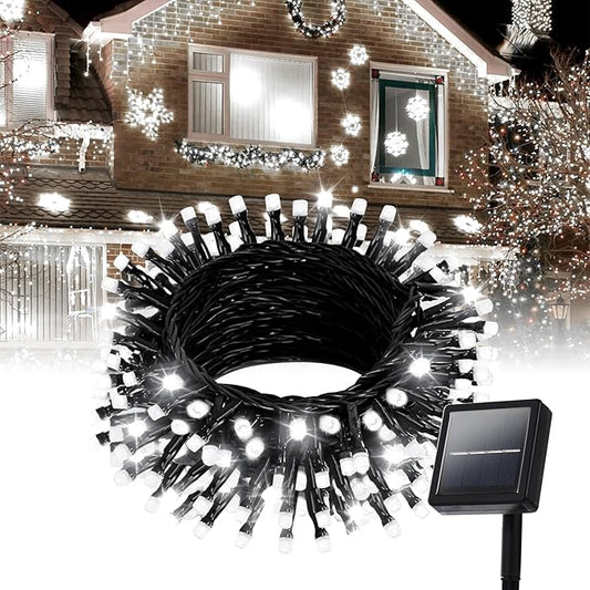 200 LED Solar String Lights for Outside, 82FT Outdoor Solar String Lights, Waterproof Solar Powered String Lights Outdoor with 8 Modes for Garden, Patio, Balcony, Wedding, Party (Cool White)