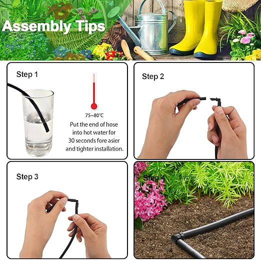 Drip Irrigation Parts, 1/4 Drip Irrigation Fittings Drip Irrigation Kit - Drip Line Connectors Drip Irrigation Connectors Drip System Parts 50 Pcs