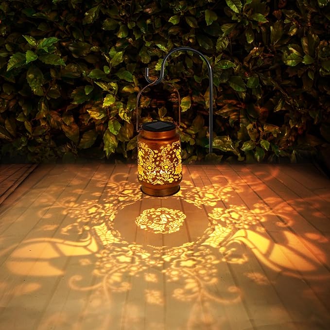 Solar Lanterns Outdoor Garden Decor, Gifts for Women, Mom, Grandma, Birthday, Thanksgiving, Decorative Waterproof Hanging Metal LED Light for Yard, Patio, Lawn, Landscape, Backyard (Squirrel)