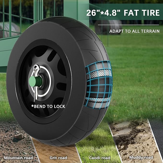 FLINTER Rolling Garden Work Seat with Wheels, Heavy Duty Garden Cart with Seat - Garden Rolling Cart Stools w/Wheels for Seniors