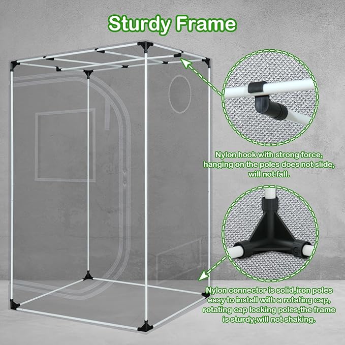 Grow Tent 24"x36"x60" Growing Tents for Indoor Plant 600D Mylar Hydroponic High Reflective Grow Tent for Plant Fruit Flower Veg Growing