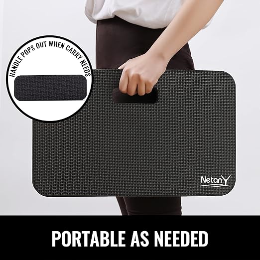 NETANY Extra Thick Kneeling Pad for Gardening, Comfortable Knee Pad Cushion, Extra Large Foam Kneeler Mat for Gardening, Baby Bath, Workout, Exercise & Yoga, Mechanic, 17.8 x 11 x 1.5 in, Black