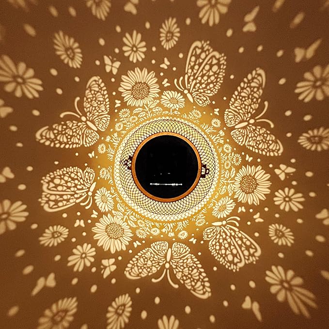 Solar Lanterns Outdoor Waterproof Butterfly Garden Decor Birthday Gifts for Women Mom Grandma Hanging Solar Lights Metal Decoration Outside for Yard, Patio, Backyard, Porch, Pathway