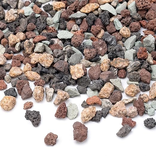5lbs Lava Rocks for Plants, 1/5 Inch Pea Gravel for Pots Indoor, Succulent, Terrarium, Cactus, Bamboo, Bonsai Tree, Mixed Color Volcanic Rocks for Top-Dressing, Good Drainage