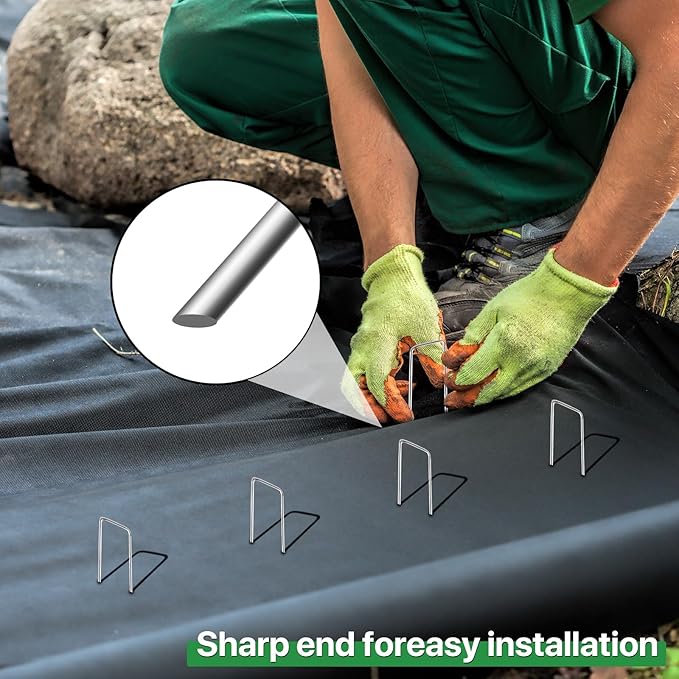 120 Pack Landscape Staples - 6 Inch Garden Stakes with Metal Yard Pins Lawn Ground Stakes Tent Stakes and Landscaping Stakes for Anchoring Sod Landscape Fabric and Irrigation Tubing