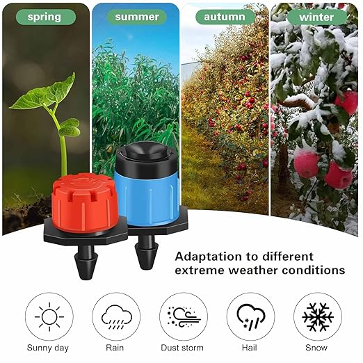 Drip irrigation emitters, 150+30Pcs/set drip irrigation parts for garden watering system, Adjustable nozzle drip irrigation spray nozzle， Used in vegetable gardens, gardens, orchards, etc,automatic