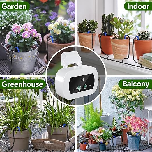 Automatic Watering System with Self Plant Watering Devices,Indoor Watering System for Potted Plants with Customize Schedule Water Timer,USB Power for Indoor Plant Watering System