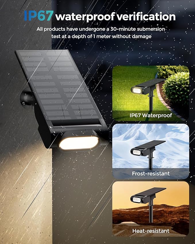 Solar Spot Lights Outdoor Waterproof IP67, RGB Landscape Lighting with Remote & Timer, Color Changing Solar Uplights Outdoor for Trees, Garden, Yard, and Pathway (4 Pack)