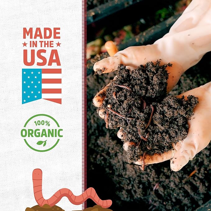 Back to the Roots 100% Organic & Made in USA Worm Castings, All Natural Plant Fertilizer and Soil Enhancer, 5lb Value Pack