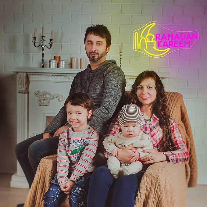 Moon Castle Ramadan Festival Neon Sign Eid Mubarak Neon Lights for Wall Decor Muslim Islamic Led Light Sign for Ramadan Mubarak Ramadan Kareem Sign Islamic Muslim Home Bedroom