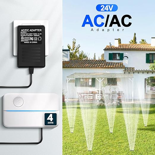 24V ac-ac Power Adapter Transformer for Sprinkler System Power Supply for Indoor Irrigation Timers Compatible with Rachio Smart Sprinkler Controller MKA-482401000 ILA48-241000 HL-EI480800 JT-917