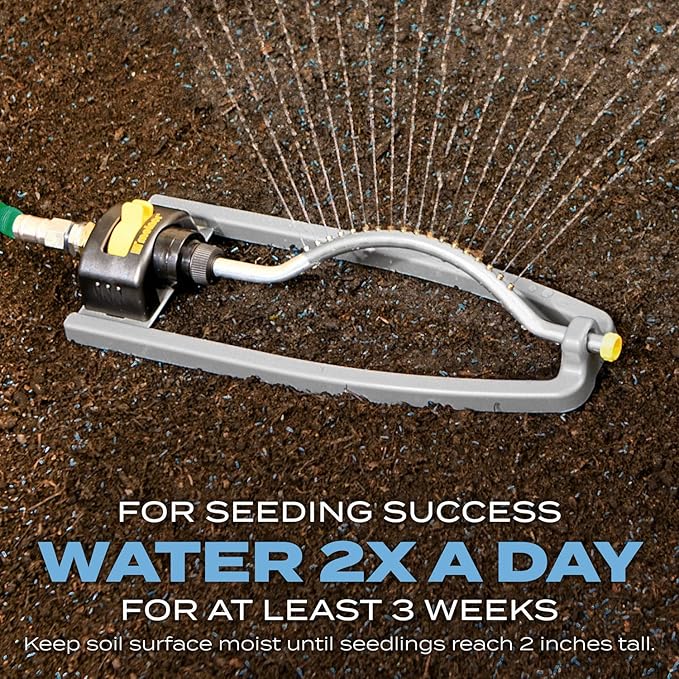 Scotts Turf Builder Grass Seed Kentucky Bluegrass Mix with Fertilizer and Soil Improver, Grows Dense, Green Turf, 2.4lbs.