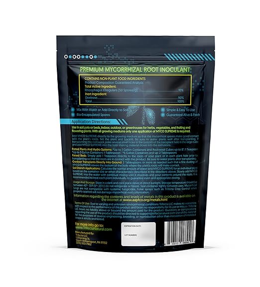 Mycorrhizal Fungi for Soil, Root Stimulator for Plants, Ultra Concentrated Mycorrhizae for Plants Strong Roots & Living Soil, Trifecta Myco Supreme Plant Root Stimulator for Tree, Rose and Flower Care