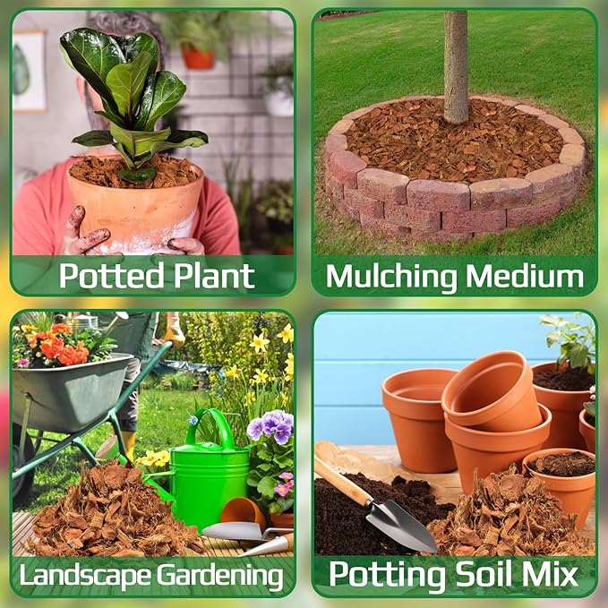 Halatool 2 Pcs Coconut Coir Chips for Plants - 2.2 LB 100% Organic Coco Husk Chip Bricks with Low EC and pH Balanced, Compressed Coco Substrate Growing Mulch Medium for Garden Herbs, Plants, Flowers