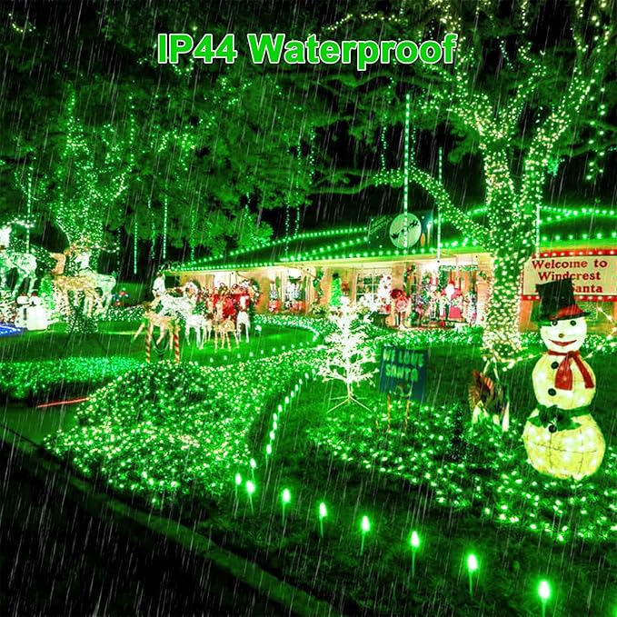 JMEXSUSS 360 LED Green Net Lights Outdoor, Connectable 12ft x 5ft Christmas Net Lights Plug in with Remote, 8 Modes Waterproof Green Christmas Lights for Bushes Christmas Halloween Decorations