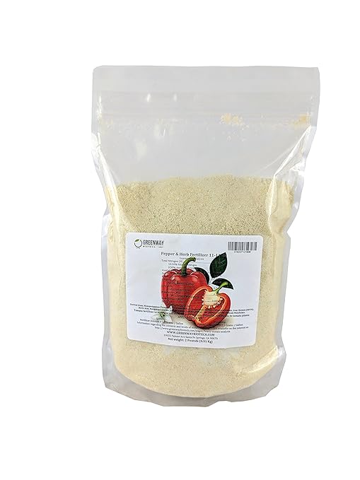 Greenway Biotech Pepper & Herb Fertilizer 11-11-40 Powder with Micronutrients and Trace Minerals- 100% Water Soluble Fertilizers (2 Pounds Makes 400 Gallons)