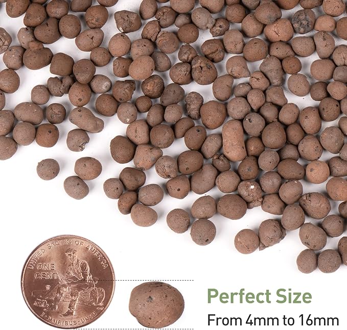 GASPRO 5lb LECA Expanded Clay Pebbles for Plants, Hydroponics, Aquaponics, 100% Natural Leca Balls for Soil Root Development, Orchid Potting Mix, Drainage and Reusable, 4-16mm