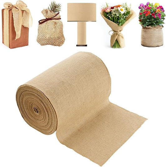 VEVOR Burlap Fabric Roll, 14” x 150 ft High Density Natural Jute Fiber Material for Outdoor Plant Care, Tree Wrap Roll, Decor, DIY Crafts, Wedding, Garden Weed Barrier, Plants & Trees Winter Covering