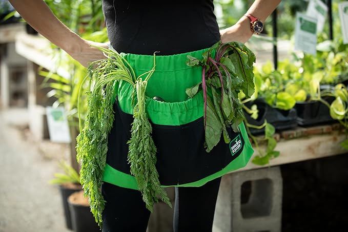Seeding Square Harvest Apron Hands-Free Gardening Apron for Fruits, Vegetables, Tools – Adjustable, Durable, Washable