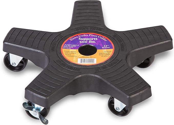 Bosmere S14410 Down Under Plant Caddie, Heavy Duty Plant Stand with Wheels, 500lb Capacity, 14-Inch,Black