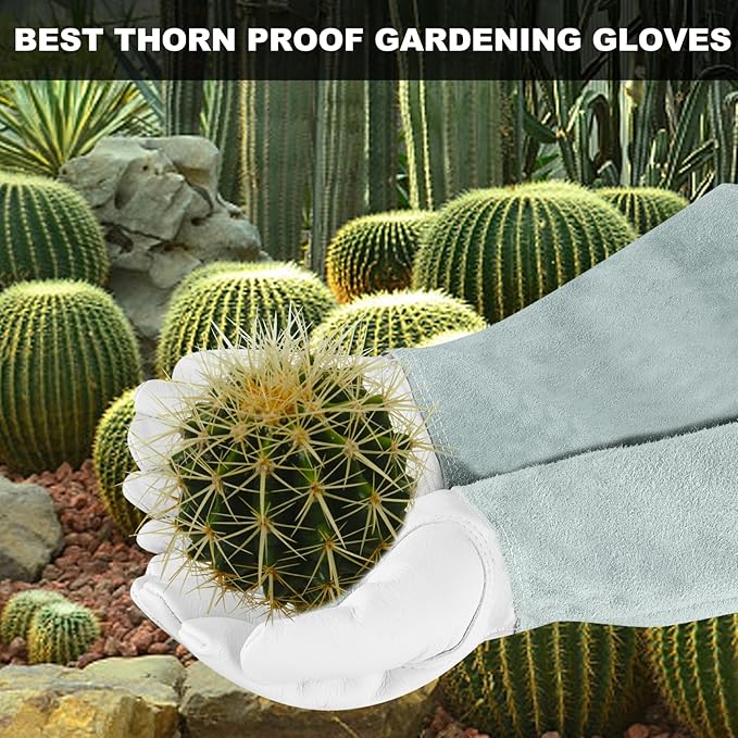 Long-Gardening-Gloves Women/Men-Thorn proof Rose Pruning Heavy Duty Gauntlet-L