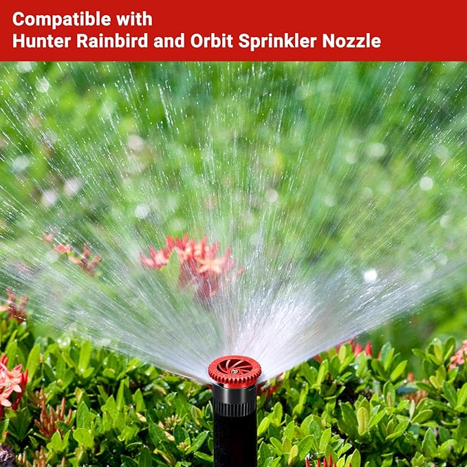 24 Pieces Variable Arc Nozzle, Replacement Pop-up Sprinkler Heads Compatible with Most of Adjustable Pop Up Sprinklers Spray Head for Garden Lawn Irrigation (8AN, 10AN, 12AN)