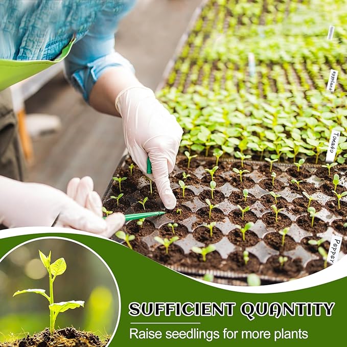 200 Pcs Peat Pellets for Seedling - 30mm Seeds Plant Starter Plugs, Compressed Fiber Garden Soil Block with 200 Labels, Plant Pods Bulk for Transplanting Herbs Flowers Vegetables