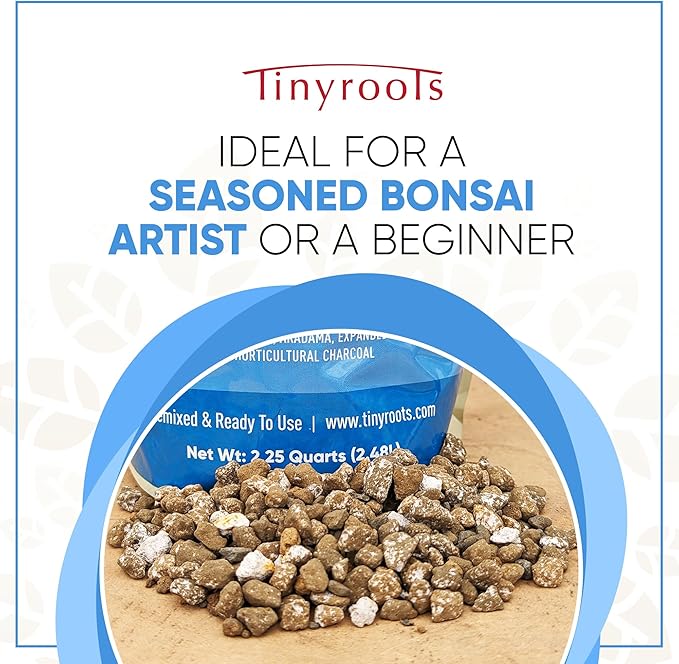 Deciduous Blend Bonsai Soil - Tinyroots Organic Bonsai Dirt Formulated for Japanese Maple, Hornbean, Elm and Other Deciduous Bonsai Trees, 4 Quarts