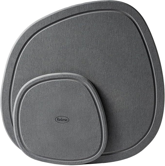 Diatomaceous Earth Plant Saucer for Indoor, 2 Pack Irregular 6 Inch 12 Inch, Instant Dry Pot Saucer, Plant Drip & Drainage Tray for Indoor, Stone Gray