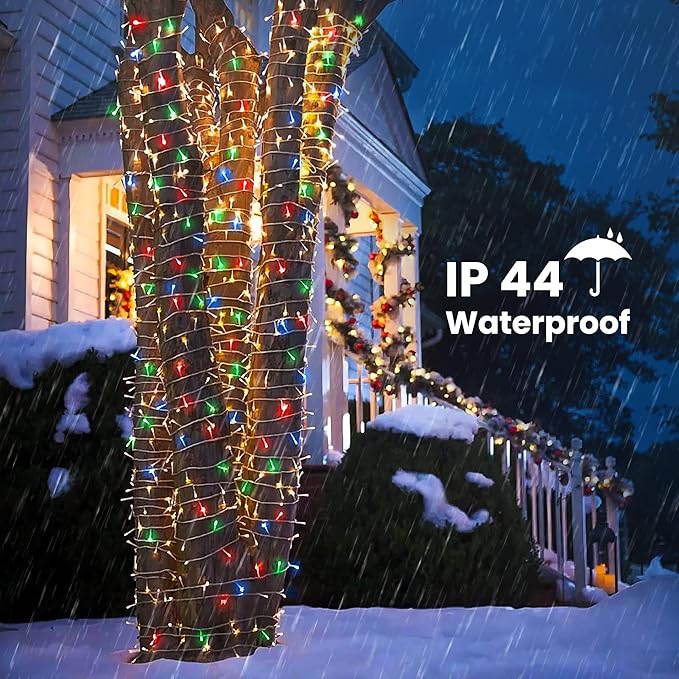 175Ft Christmas Lights Outdoor, 500 LED Christmas String Lights with 8 Modes, Timer, Waterproof Fairy Twinkle Lights for Christmas Party, Garden, Wedding, Holiday, Xmas Tree Decorations (Multicolor)
